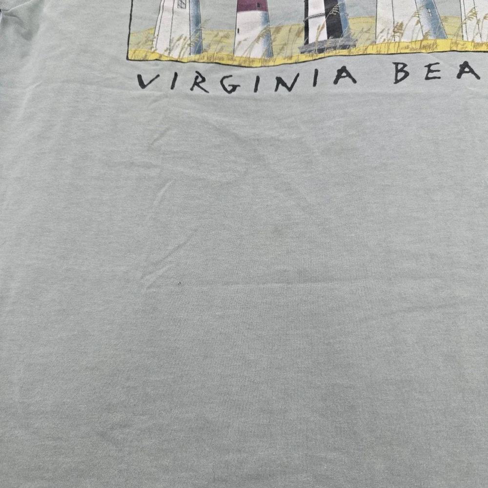 Vintage Virginia Beach Lighthouse T-Shirt Hanes 50/50‎ Single Stitch L